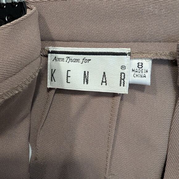 Kenar Dress Pants Pleated Beige Business Formal Casual Retro NWT - Size 8 - Picture 7 of 8
